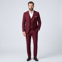 Micah 3 piece suit Burgundy