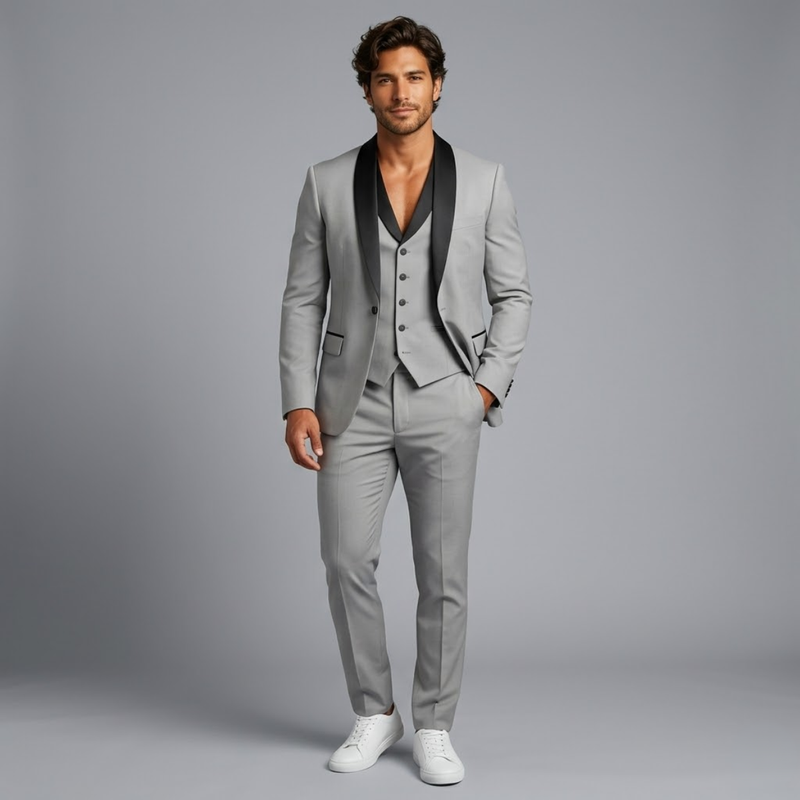Octavius | Men's Classic 3 Piece Suit Set with Blazer, Gilet and Trousers