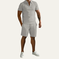 Dominic polo and shorts set in Grey