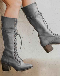 Cressida | Lace-Up Leather Combat Boots
