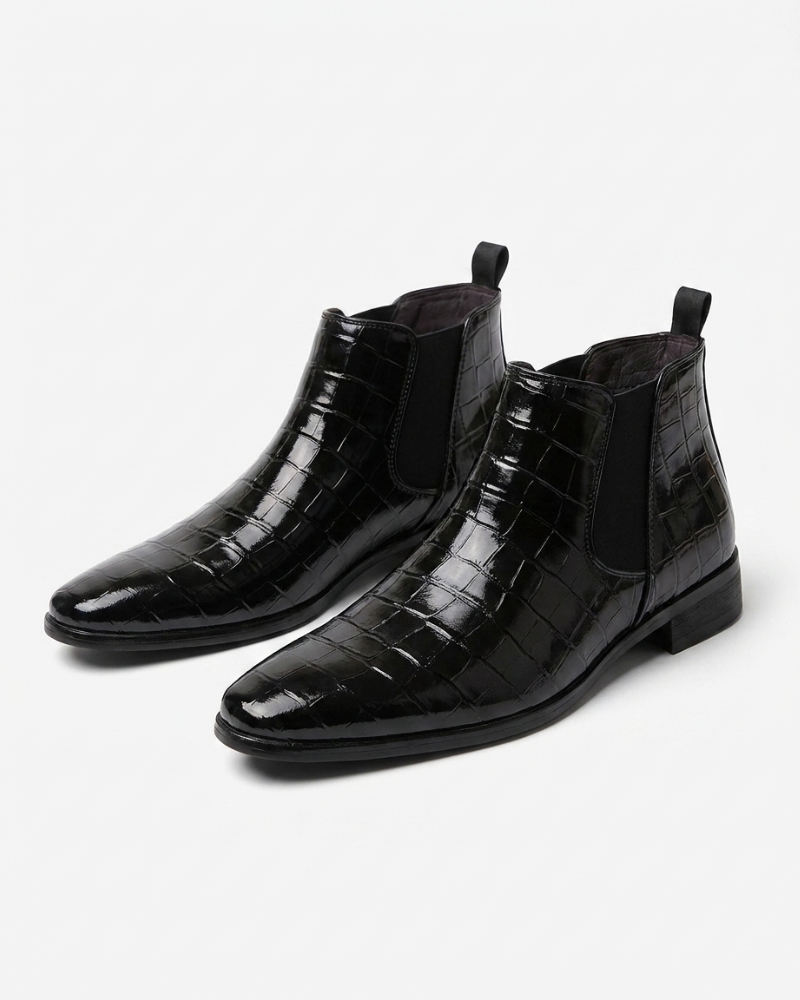 Sylvie | Croc Embossed Chelsea Boots