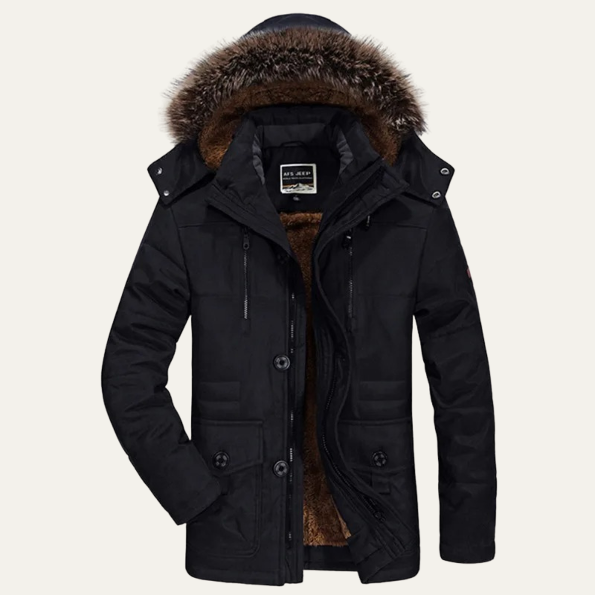 Deverell puffer jacket in Black