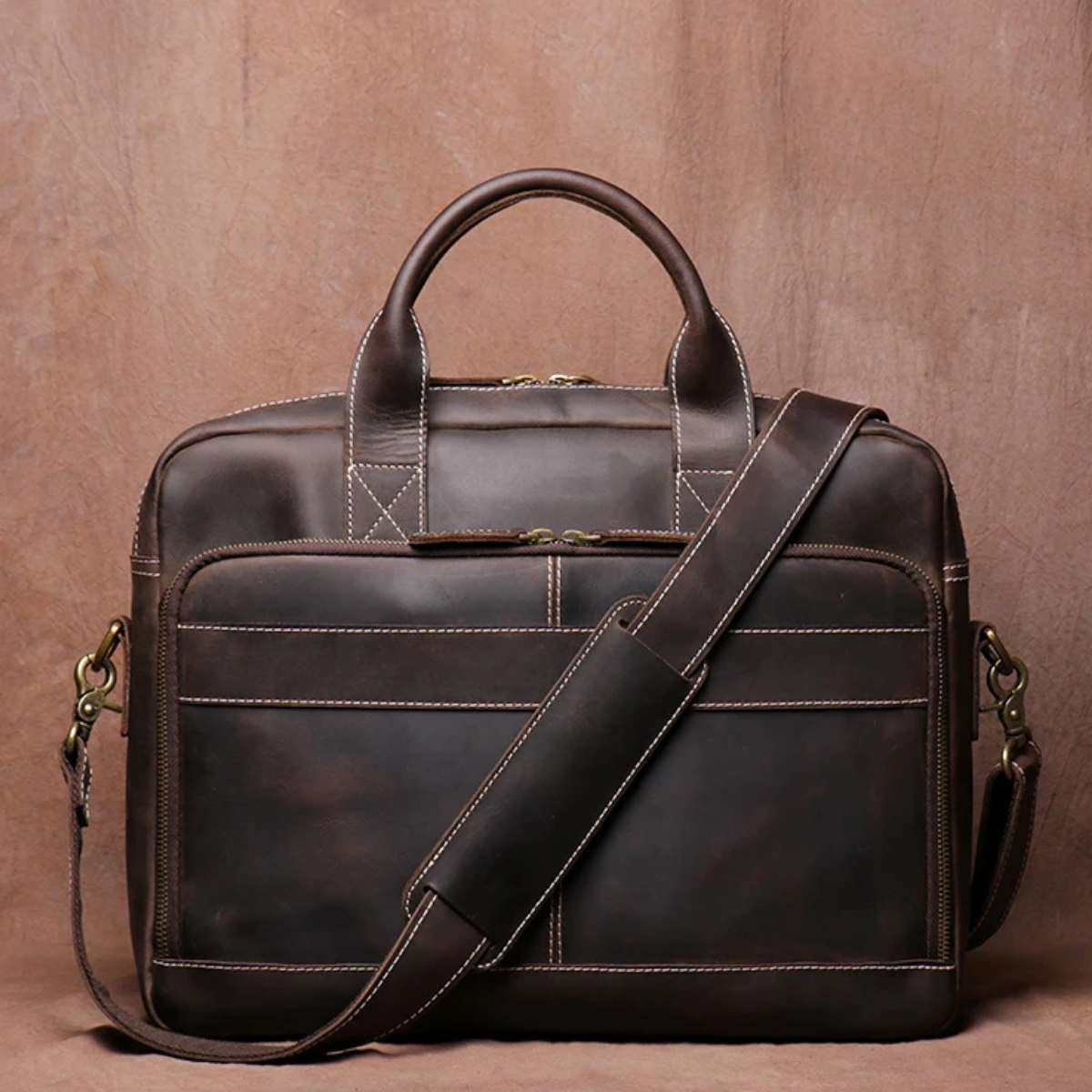 Edgar | Vintage Genuine Leather Laptop Briefcase for Men