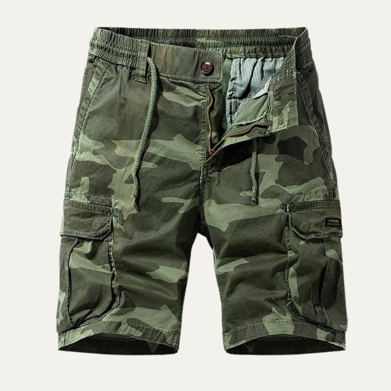 Gilbert | Relaxed Fit Multi Pocket Camo Cargo Shorts for Men