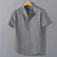Jordan | Solid Colour Button-Up Shirt with Chest Pocket