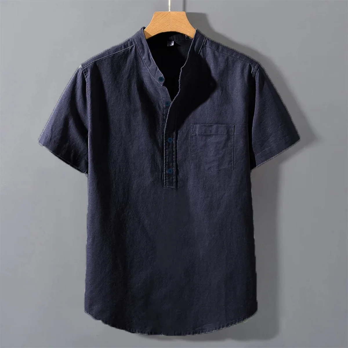 Jordan | Solid Colour Button-Up Shirt with Chest Pocket