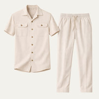 Rafferty short sleeve button up shirt and trousers summer set