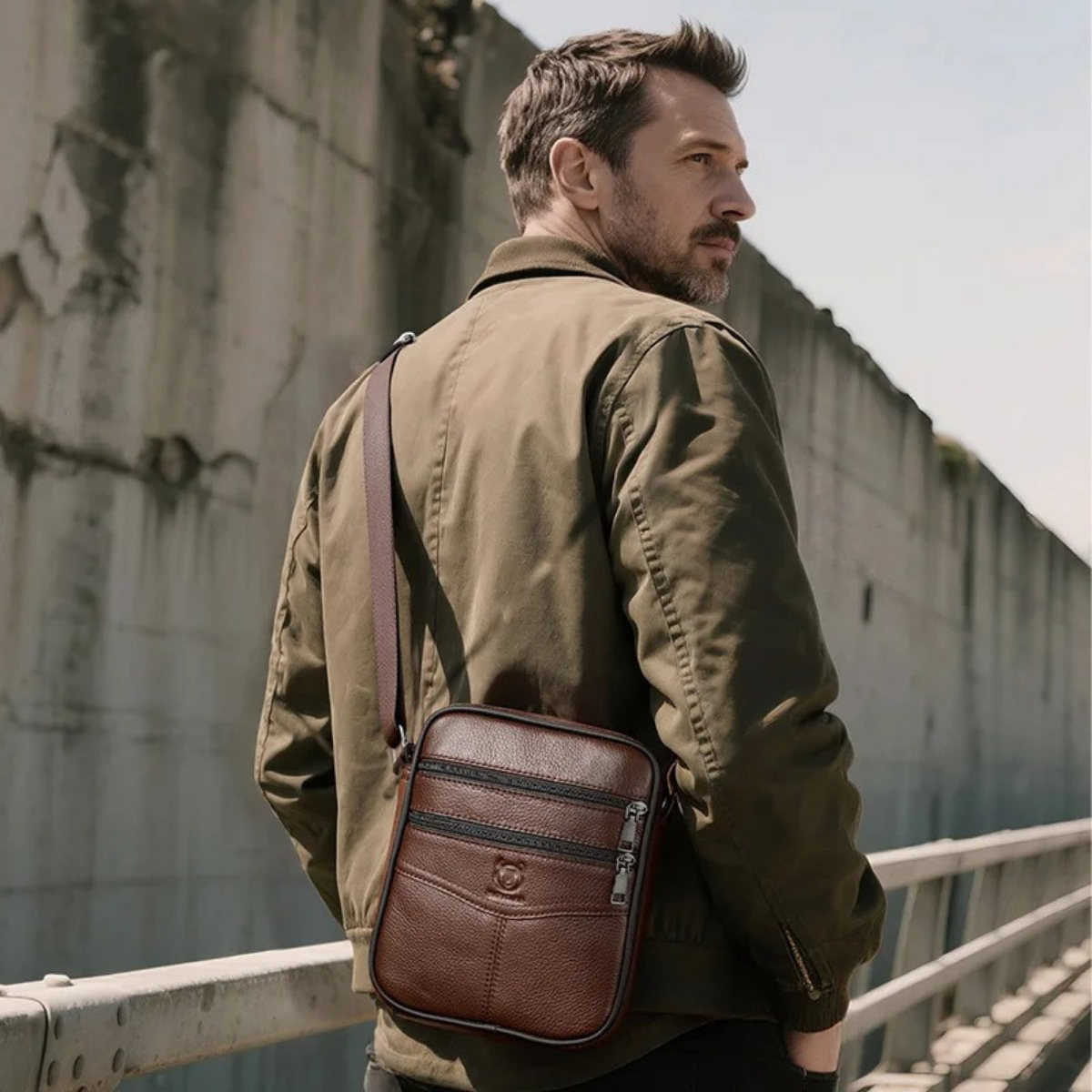Easton | Casual Genuine Leather Crossbody Bag for Men