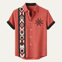 Justin vintage patchwork short sleeve linen shirt