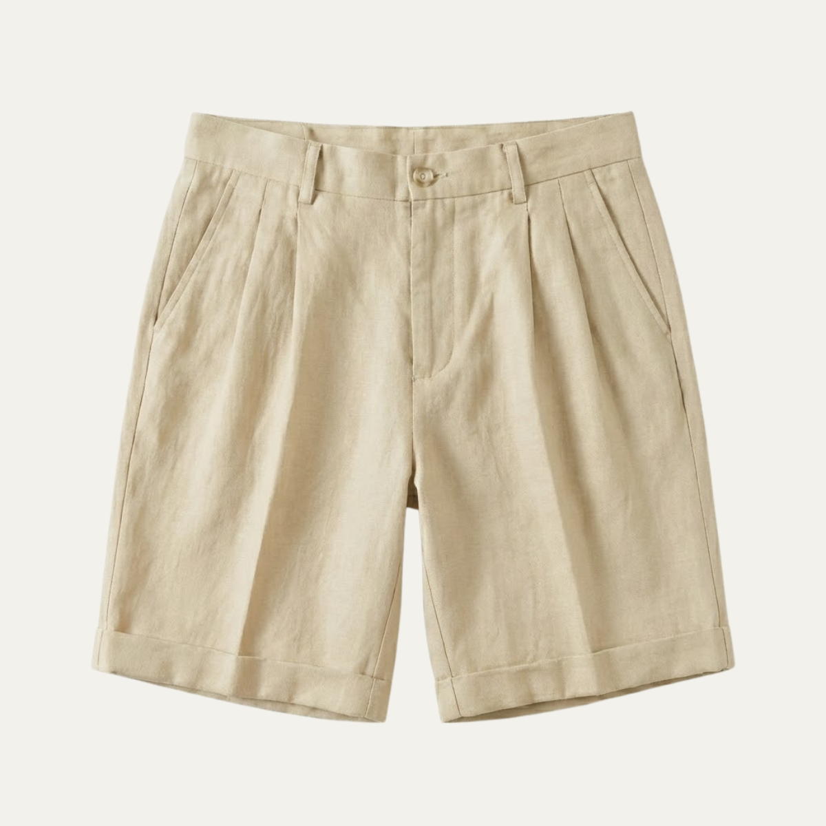 Frank | Lightweight Folded Hem Linen Shorts