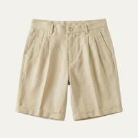 Frank | Lightweight Folded Hem Linen Shorts