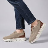 Caldwell | Men's Knit Lace Up Sneaker Cream Brown