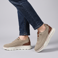Caldwell | Men's Knit Lace Up Sneaker Cream Brown