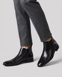 Sylvie | Croc Embossed Chelsea Boots