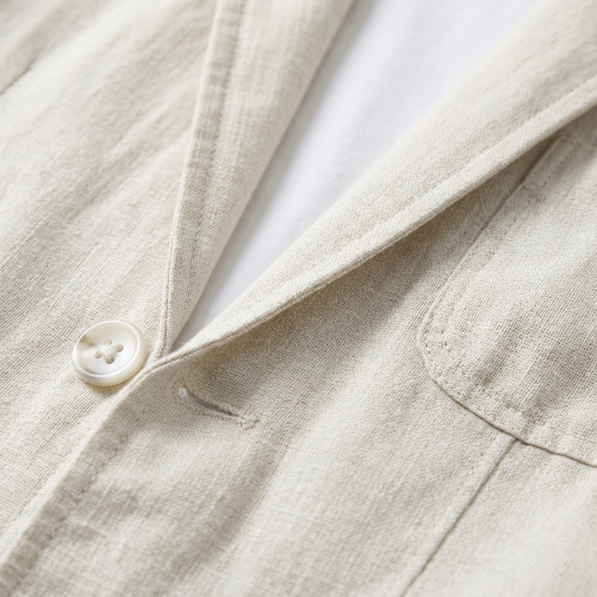 Maximilian summer linen blazer detail