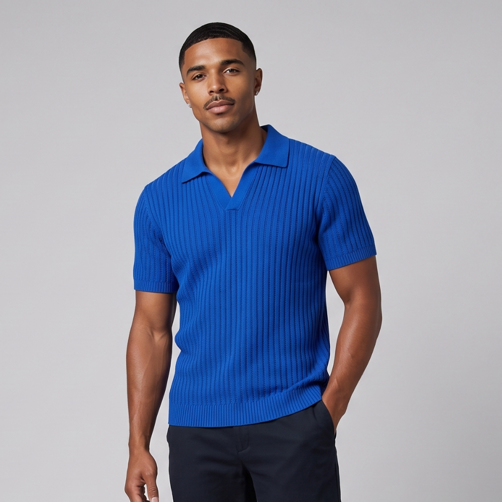 Phoenix | Short Sleeve Knitted Polo Shirt