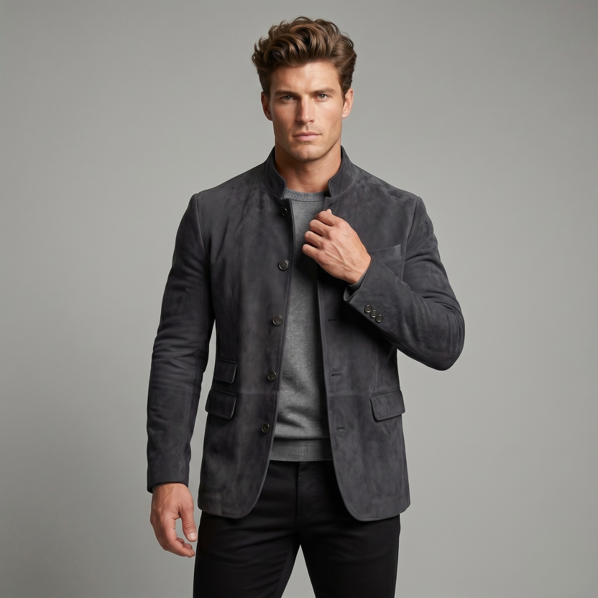 Luka | Casual Suede Single Breasted Blazer Jacket