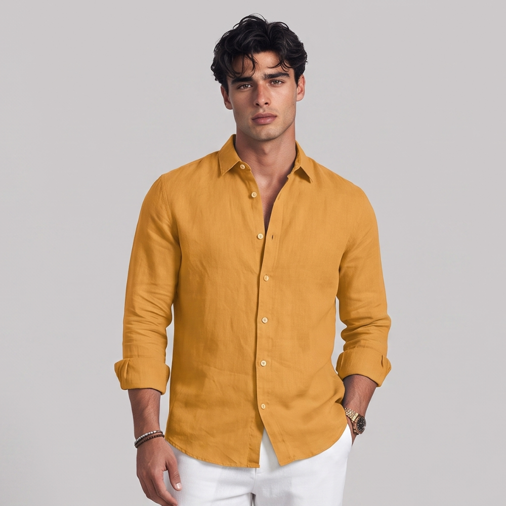 Hugo | Cotton Linen Long Sleeve Button-Down Shirt