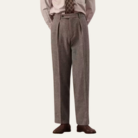 Herbert houndstooth pleated trousers Brown