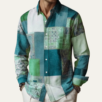 Finn | Colour Block Patchwork Button Up Shirt