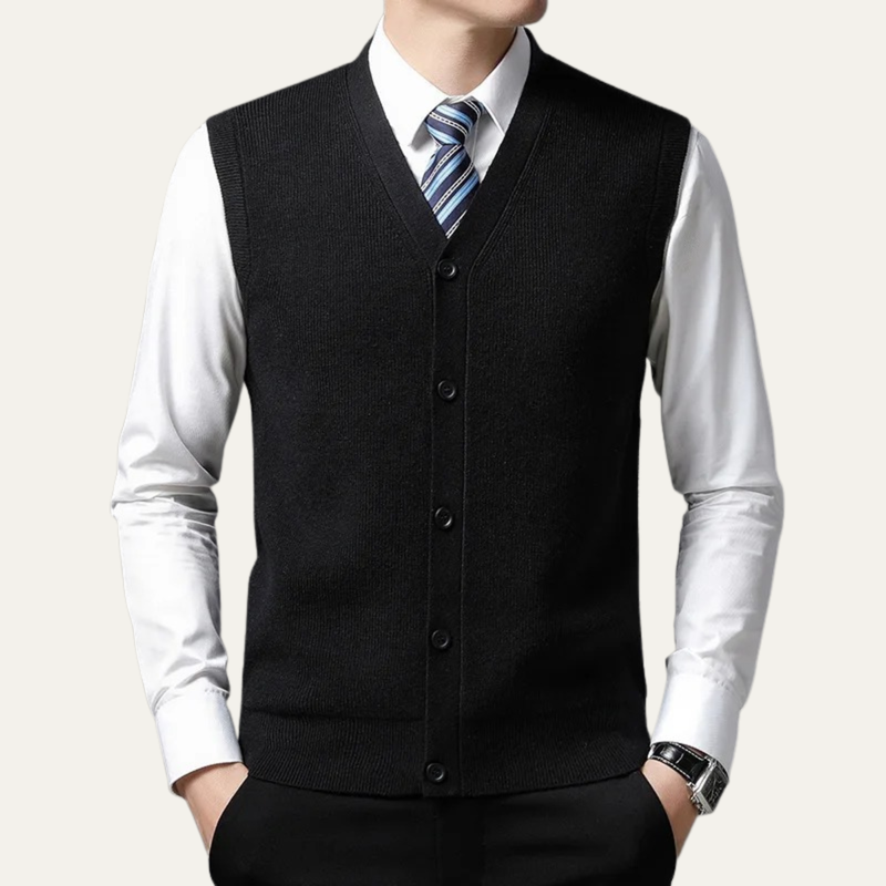 Crowther jumper vest in Black