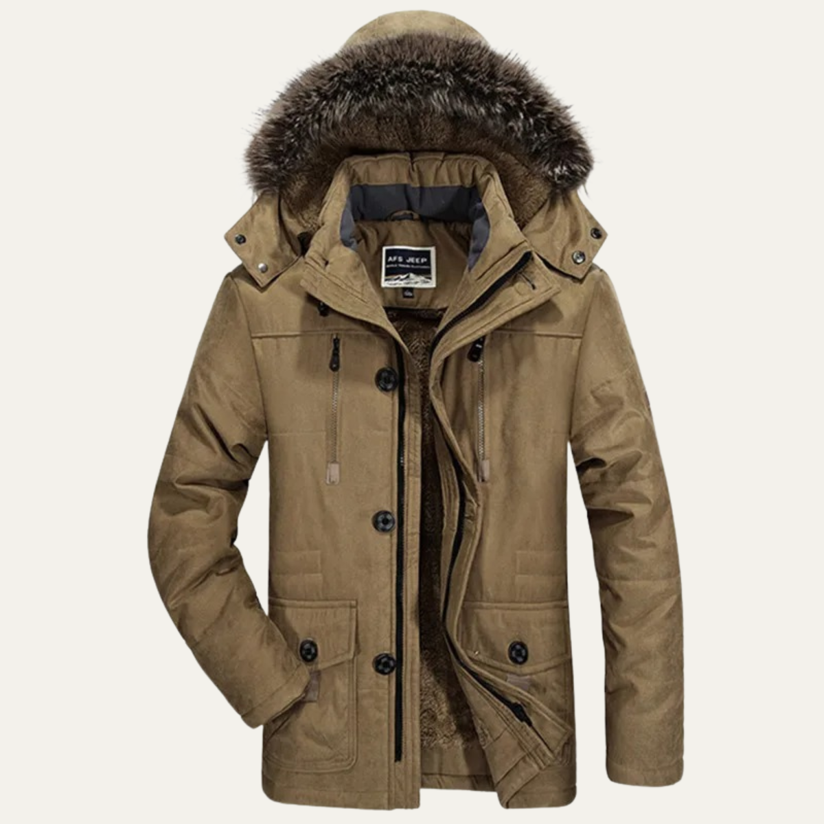 Deverell puffer jacket in Khaki