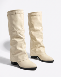 Odette | Mid Calf Slouch Block Heel Boots