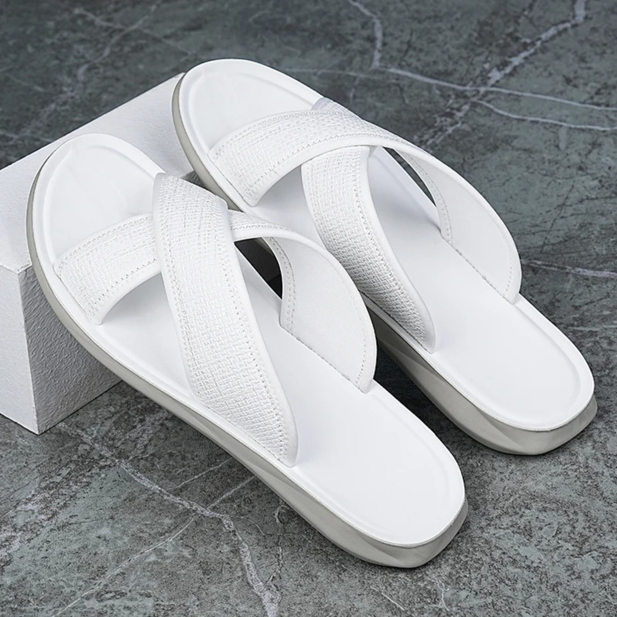Kingsley | Open Toe Slip On Summer Slide Sandals