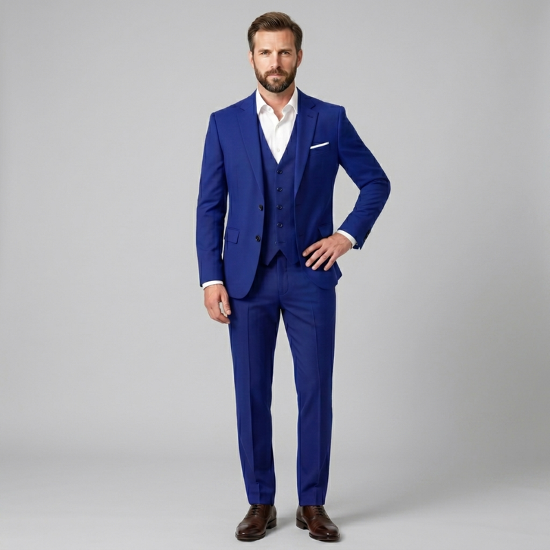 Micah 3 piece suit Royal Blue