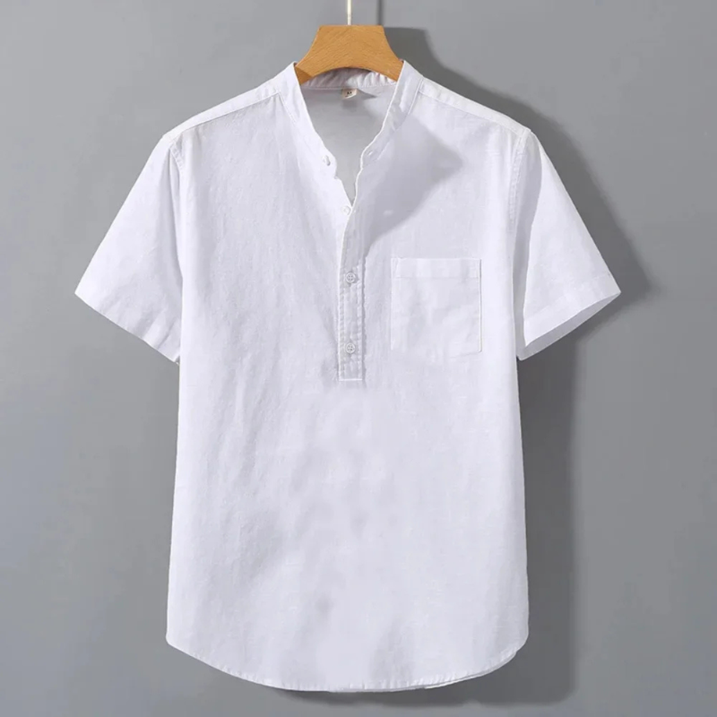 Kieran | Lightweight Cotton Linen Short Sleeve Shirt