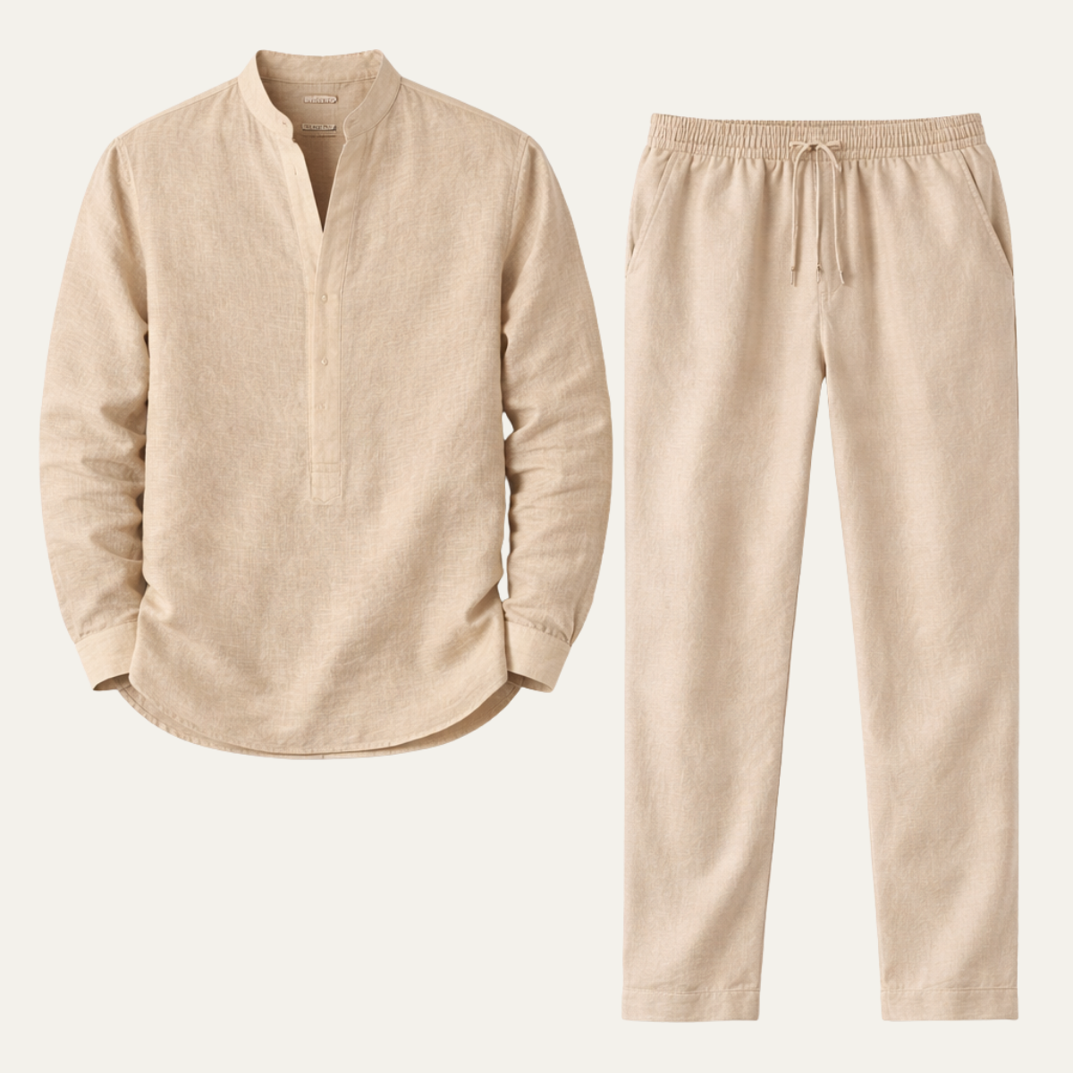 Quincy solid colour casual shirt and trousers set