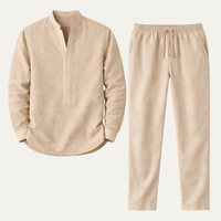 Quincy solid colour casual shirt and trousers set