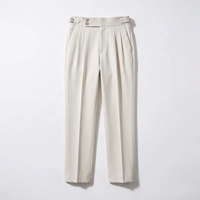 Harvey | Men's High Waisted Linen Dress Trousers with Adjustable Side Buckle Waist