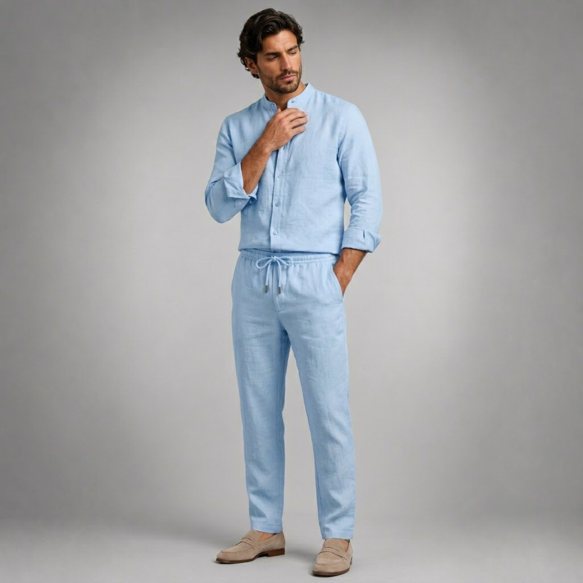 Gustav Linen Set Blue
