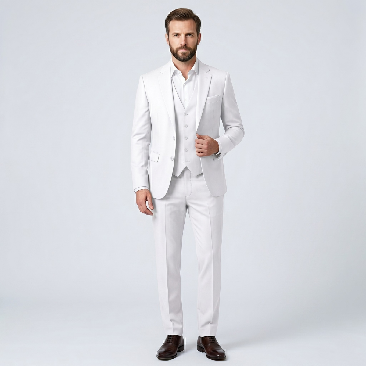 Micah 3 piece suit White