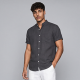 Kenneth | Solid Colour Linen Short Sleeve Button Up Shirt