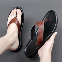 Kirk | Leather Thong Summer Flip Flops