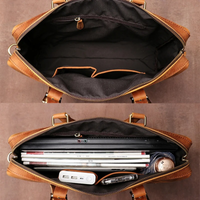 Dwight leather business bag detail