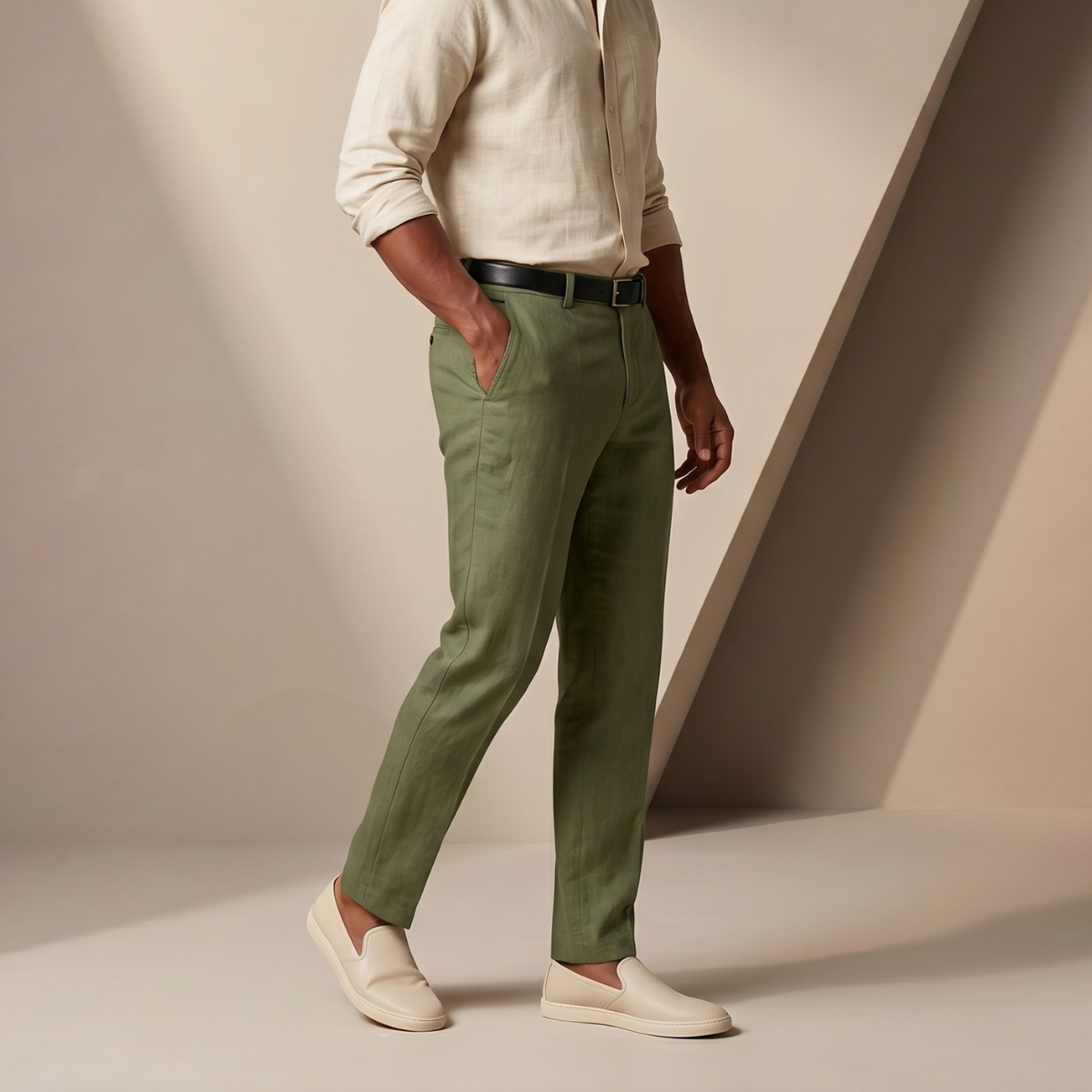 Holden Linen Trousers Green