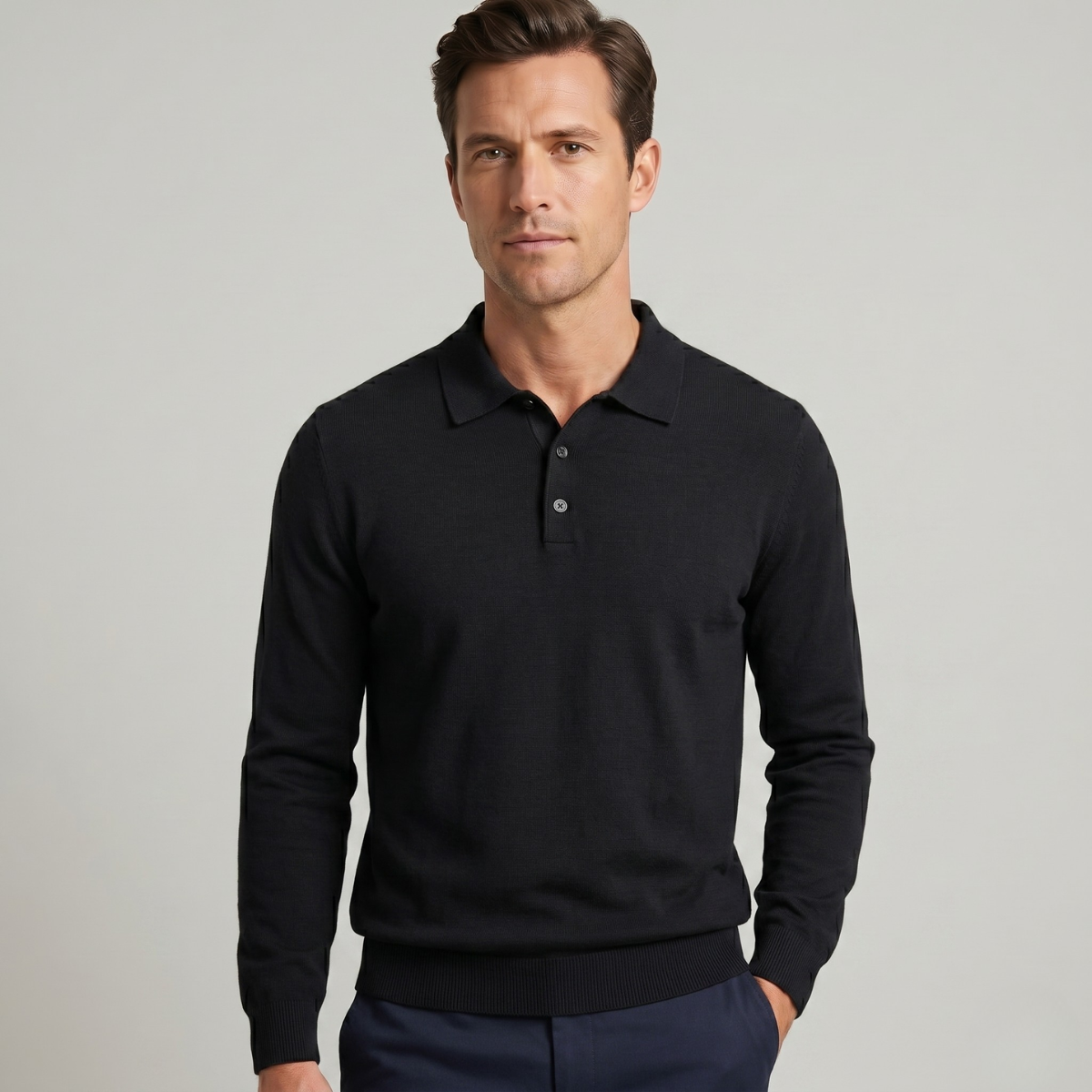 Milton | Merino Wool Knit Smart Casual Polo Jumper
