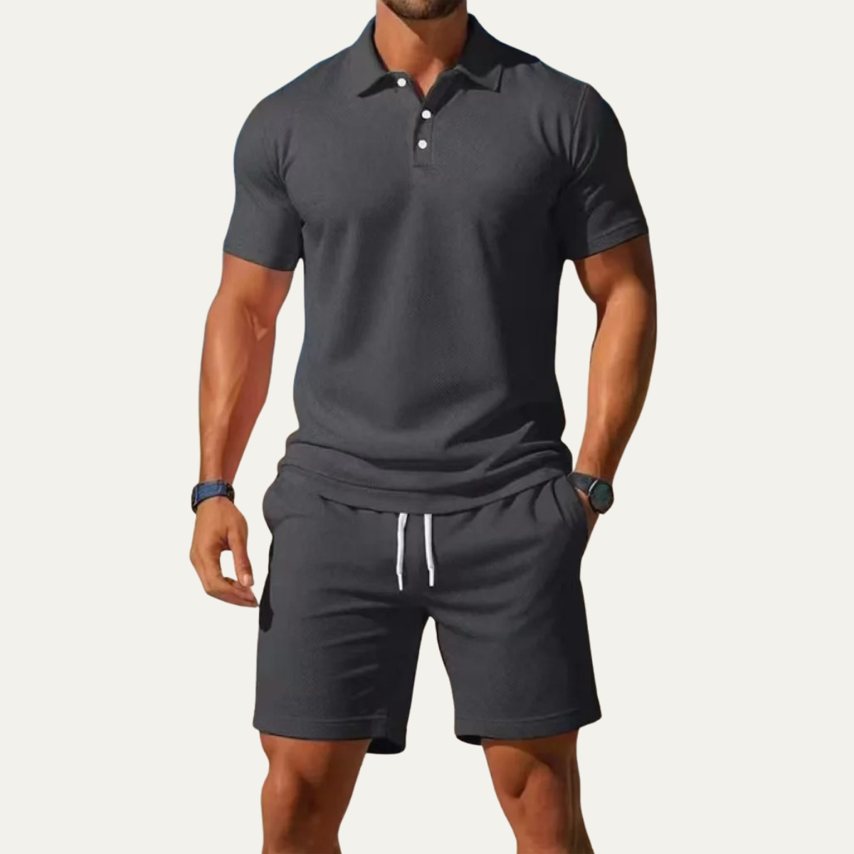 Cyrus | Summer Polo Shirt and Shorts Two Piece Set