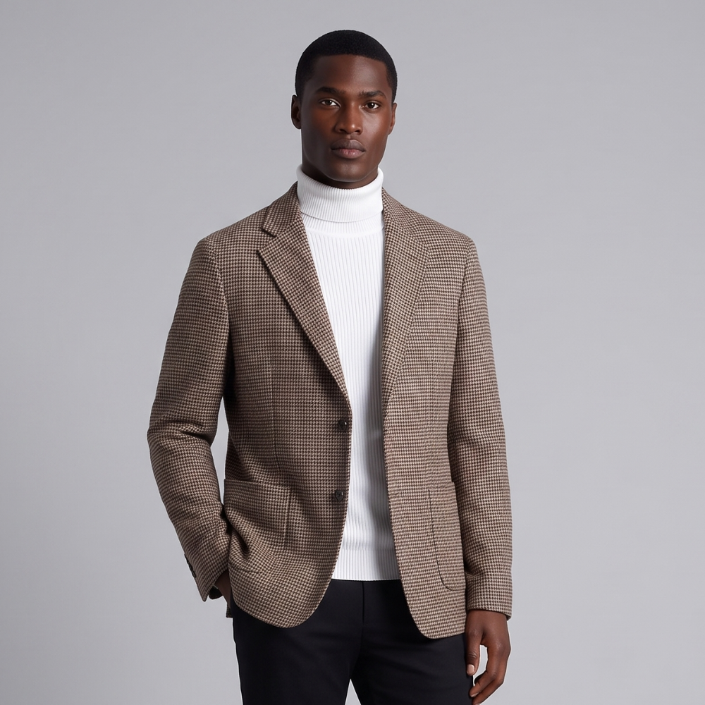 Magnus | Classic Tweed Texture Single Breasted Blazer