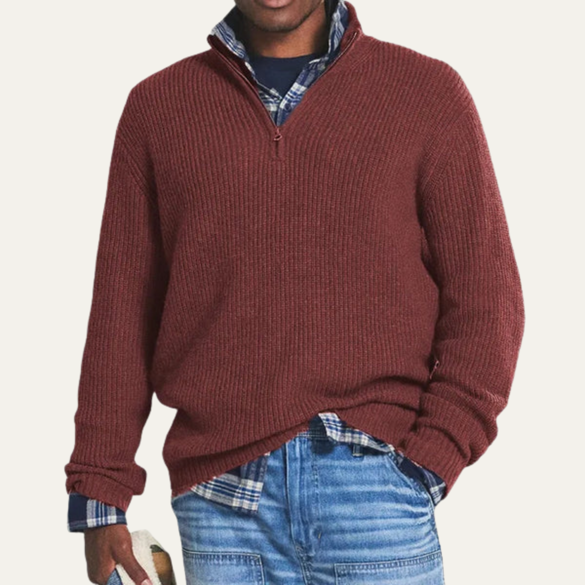 Mortimer knitted jumper Red