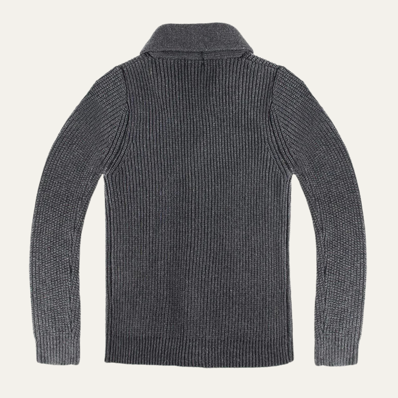 Emrys cardigan shawl collar and button front detail