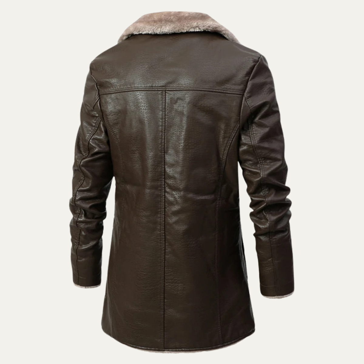 Hartley jacket leather and sherpa lining detail
