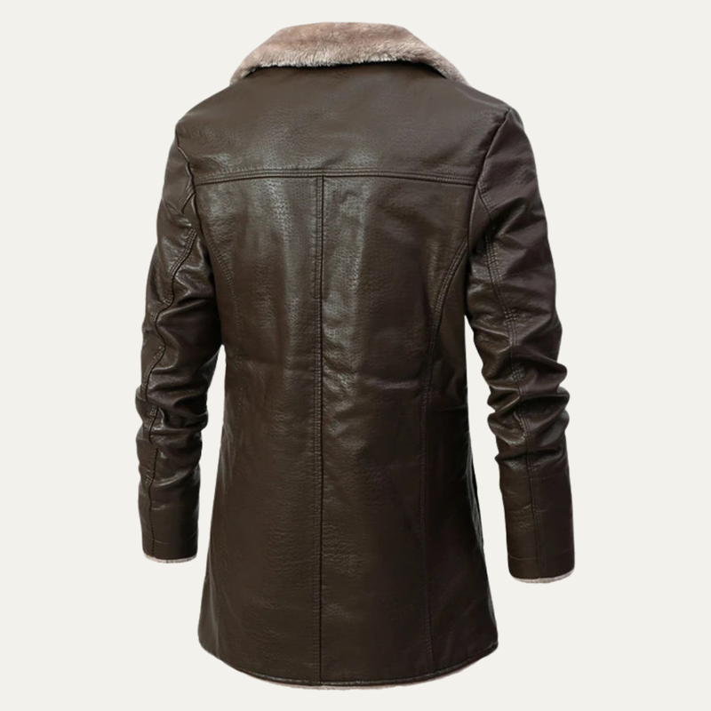 Hartley jacket leather and sherpa lining detail