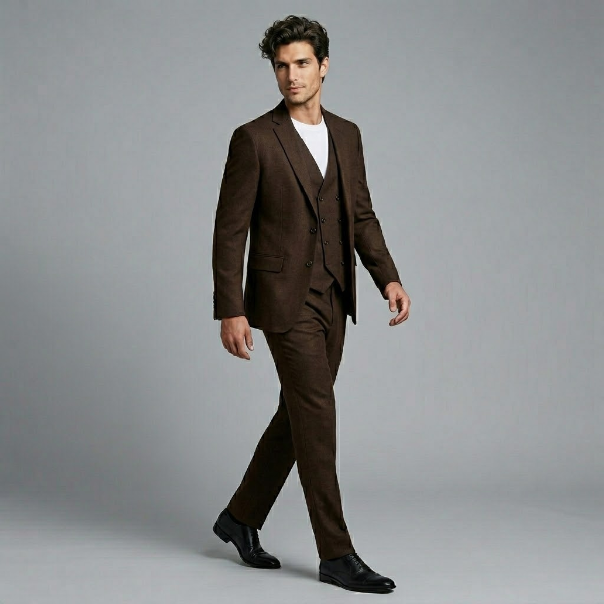 Ethan tuxedo suit set in Brown