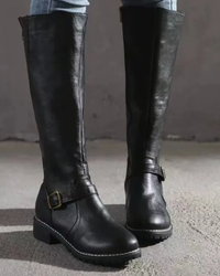 Maeve | Buckle Leather Knee High Boots