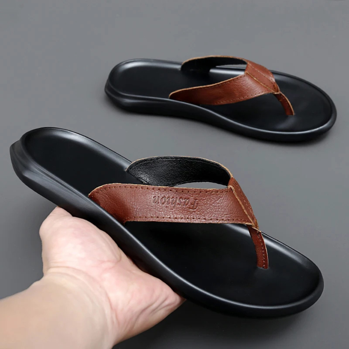 Kirk | Leather Thong Summer Flip Flops