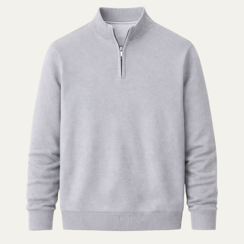 Morris | Half Zip Knit Jumper with Stand Collar